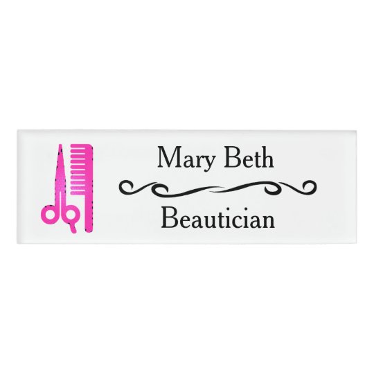 Personalised Beautician Beauty Salon Name Tags Zazzle Co Uk