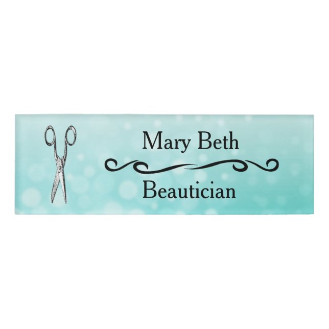 Personalised Beautician Beauty Salon Name Tags (Front)