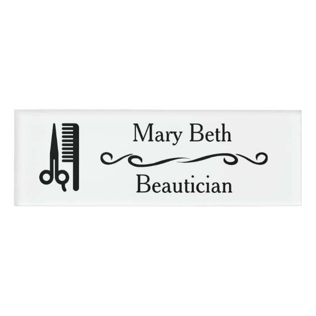 Personalised Beautician Beauty Salon Name Tags (Front)