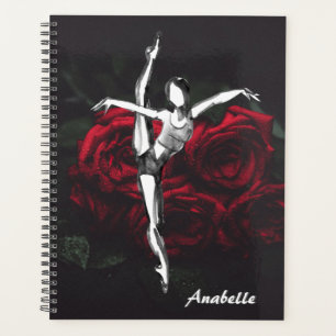 Personalised Beautiful Ballerina and Roses Ballet Planner