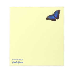 Personalised Beautiful Blue Morpho Butterfly Notepad