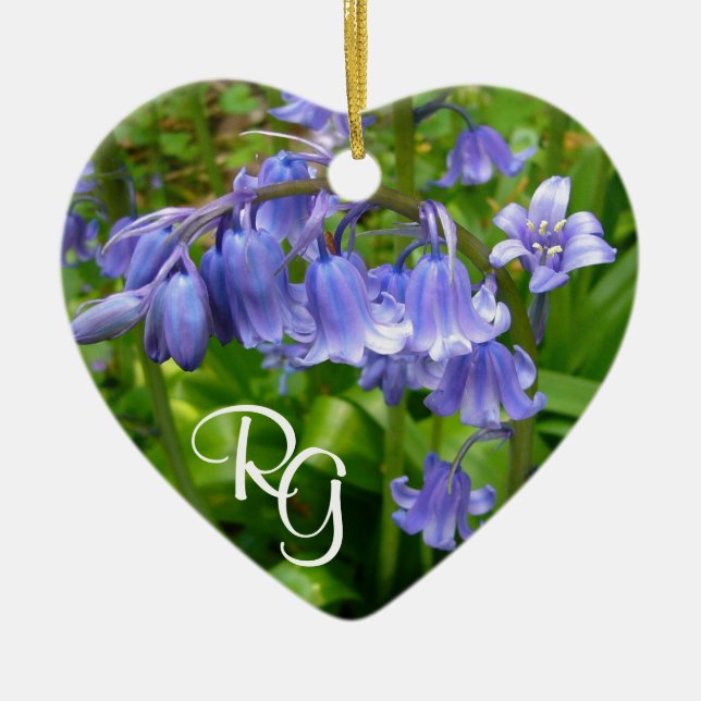 Personalised Beautiful Bluebell Ceramic Ornament (Front)