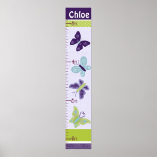 Personalised Beautiful Butterflies Growth Chart