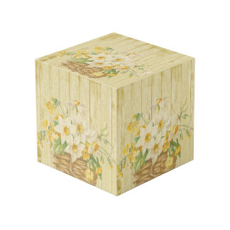 Personalised beautiful colourful daffodils cube