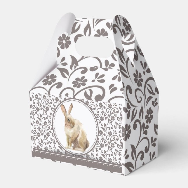 Personalised Beautiful Easter Rabbit Favour Box (Front Side)