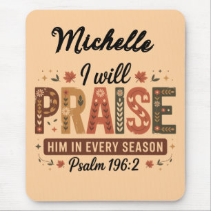 Personalised Beautiful Fall/Thanksgiving Christian Mouse Mat