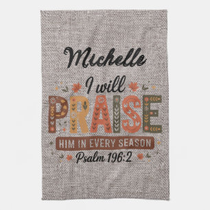 Personalised Beautiful Fall/Thanksgiving Christian Tea Towel