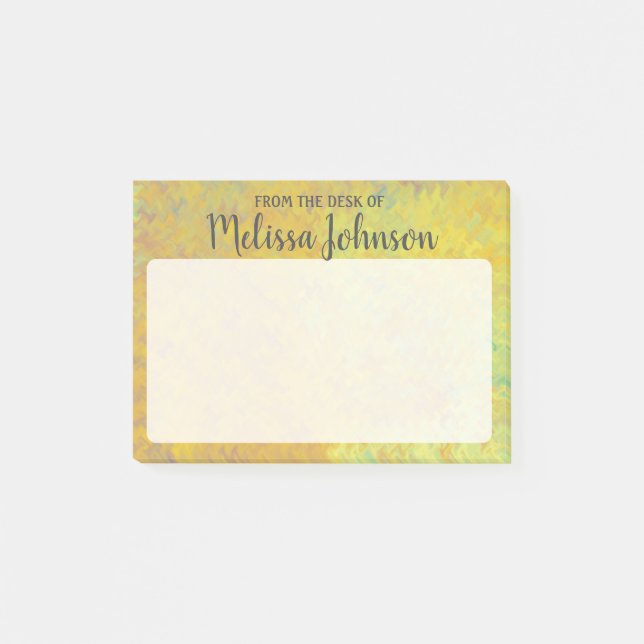 Personalised Beautiful Golden Marbled Art Post-it Notes (Front)