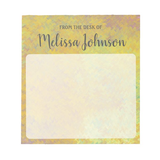Personalised Beautiful Golden Marbling Notepad (Front)