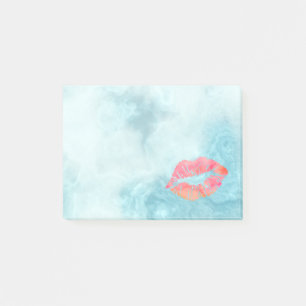 Personalised Beautiful Lips on marble Post-it Notes