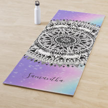 Personalised Beautiful Mandala Rainbow  Yoga Mat