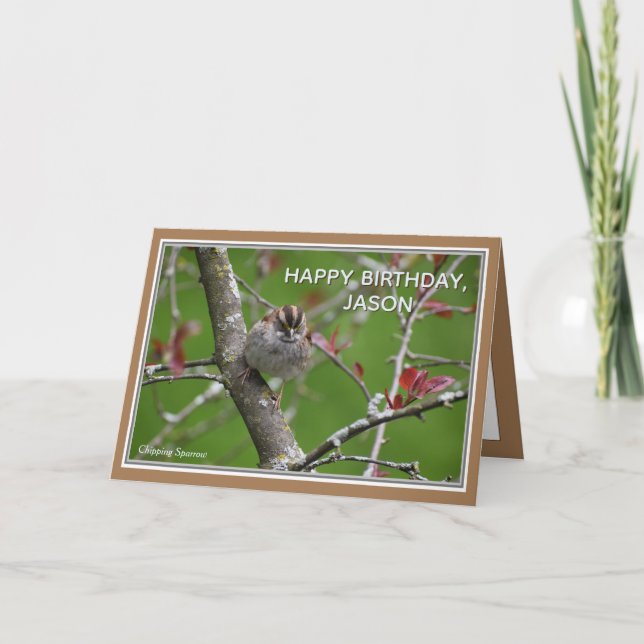 Personalised Beautiful Nature Bird Birthday Card (Front)