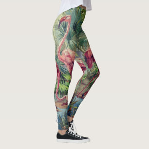 Personalised Beautiful Pink Flamingo Mural Leggings