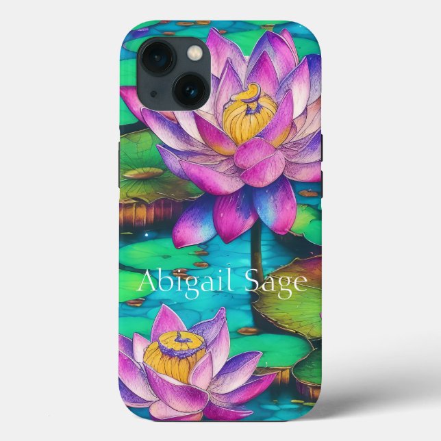 Personalised Beautiful Pink Lotus Flower Scene Case-Mate iPhone Case (Back)