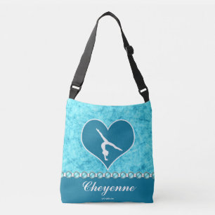 Personalised Beautiful Turquoise Gymnastics Crossbody Bag