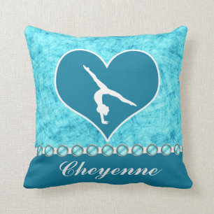 Personalised Beautiful Turquoise Gymnastics Cushion