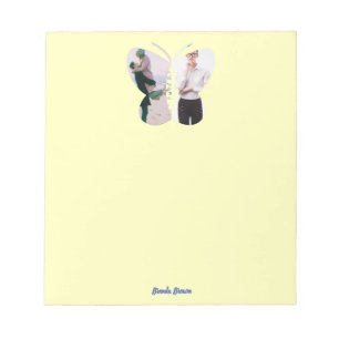 Personalised Beautiful Two Photo Butterfly Custom Notepad