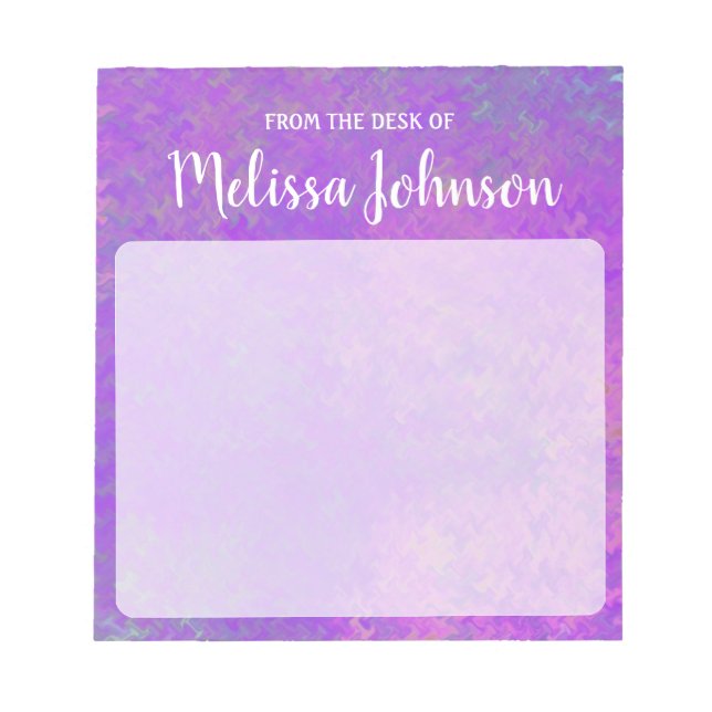 Personalised Beautiful Violet Marbling Notepad (Front)