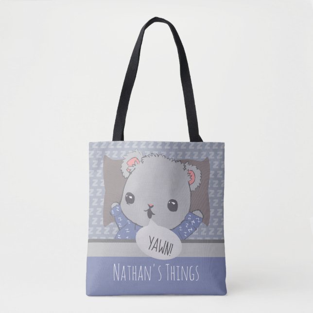 Personalised Bedtime Teddy Bear Tote Bag (Front)
