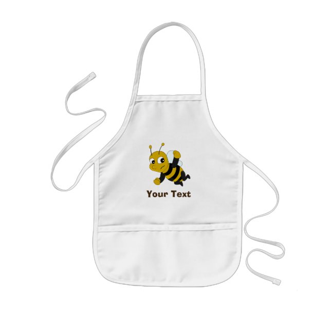 Personalised bee cartoon  kids apron (Front)