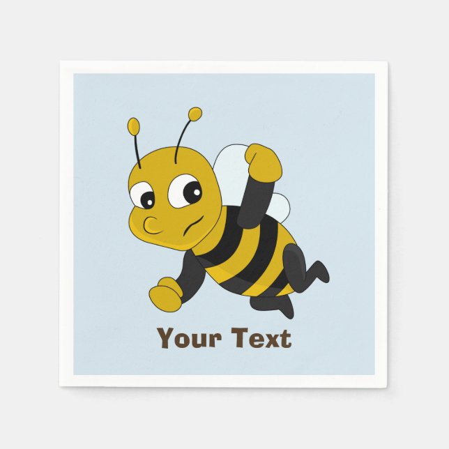 Personalised bee cartoon napkins (Front)