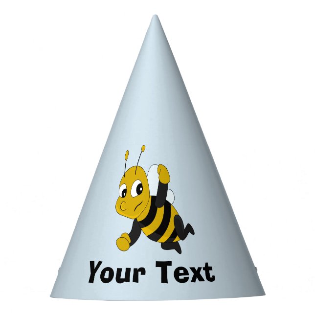Personalised Bee cartoon Party Hat (Front)