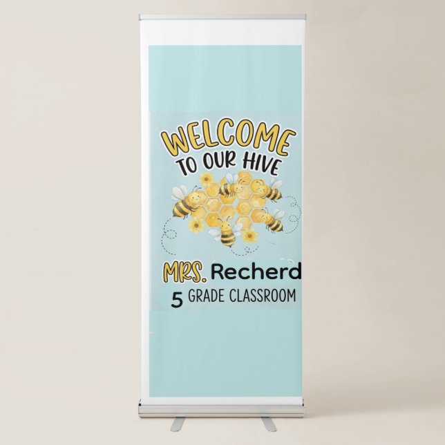 Personalised Bee Classroom Welcome Sign | Welcome  (Front)