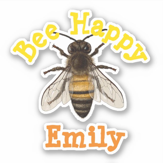 personalised Bee Happy (Front)