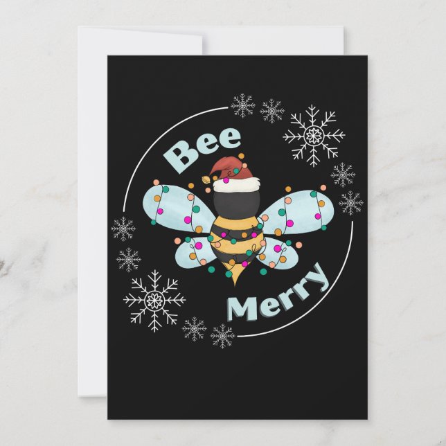 Personalised Bee Merry Card (Front)