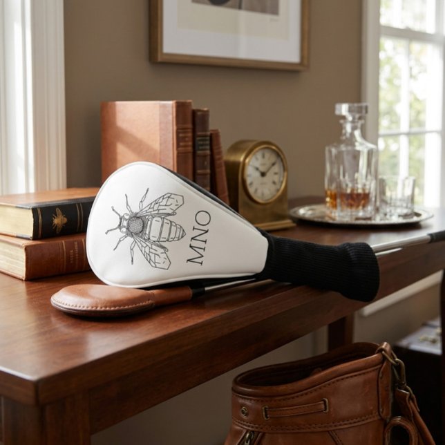 Personalised Bee Monogram  Golf Head Cover (Creator Uploaded)