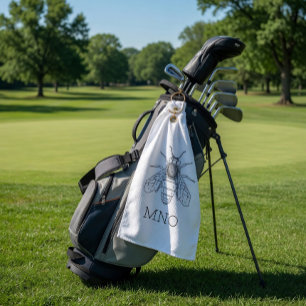 Personalised Bee Monogram Golf Towel