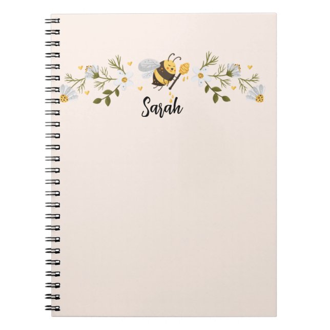 Personalised Bee Name Custom Journal (Front)