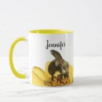 Personalised Bee on a Yellow Flower Nature Photo