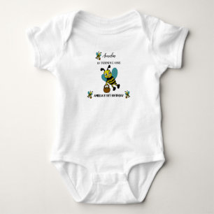 Personalised Bee theme 1st Birthday party Baby Bodysuit