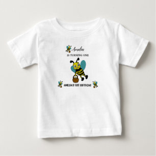 Personalised Bee theme 1st Birthday party Baby T-Shirt
