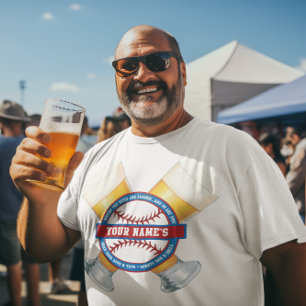 Personalised Beer and Baseball T-Shirt