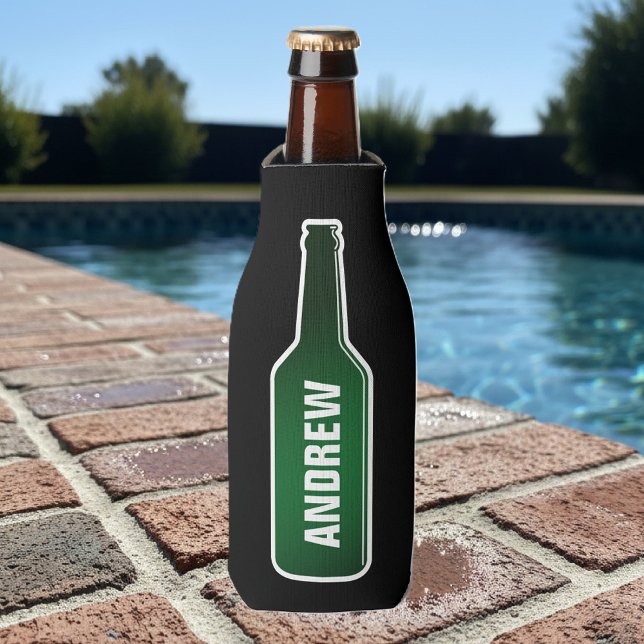 Personalised beer bottle cooler with custom name (beer bottle can cooler)