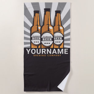 Personalised Beer Bottle Craft Brewing Company  Beach Towel