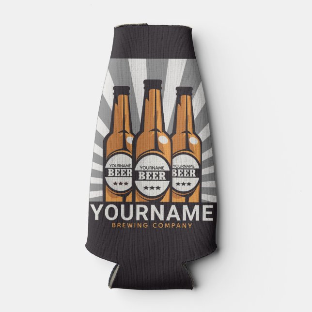 Personalised Beer Bottle Craft Brewing Company  Bottle Cooler (Front)