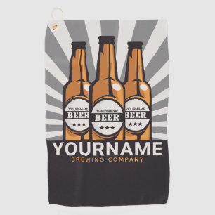 Personalised Beer Bottle Craft Brewing Company  Golf Towel