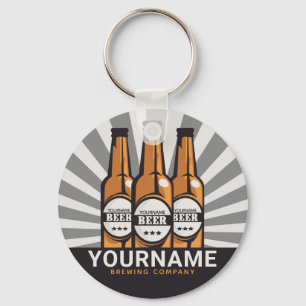 Personalised Beer Bottle Craft Brewing Company  Key Ring