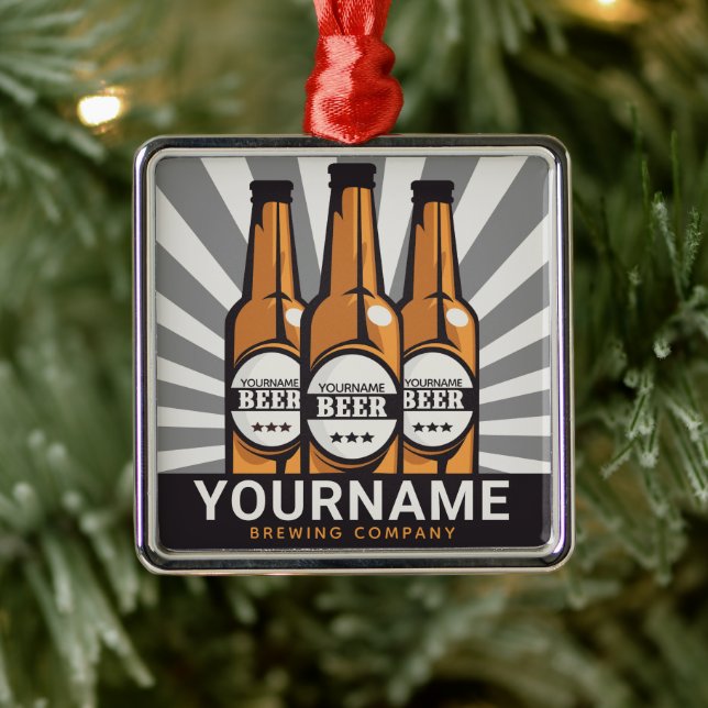 Personalised Beer Bottle Craft Brewing Company  Metal Tree Decoration (Tree)
