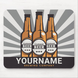 Personalised Beer Bottle Craft Brewing Company Mouse Mat
