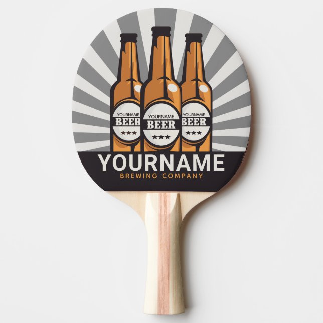 Personalised Beer Bottle Craft Brewing Company  Ping Pong Paddle (Front)