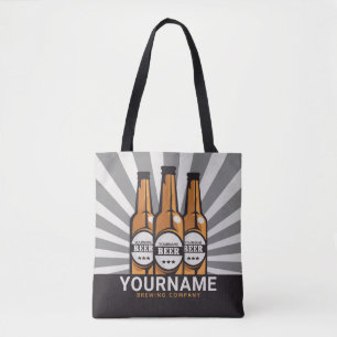 Personalised Beer Bottle Craft Brewing Company  Tote Bag