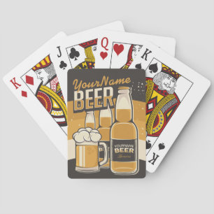 Personalised Beer Bottle Sudsy Mug Brewing Bar Playing Cards