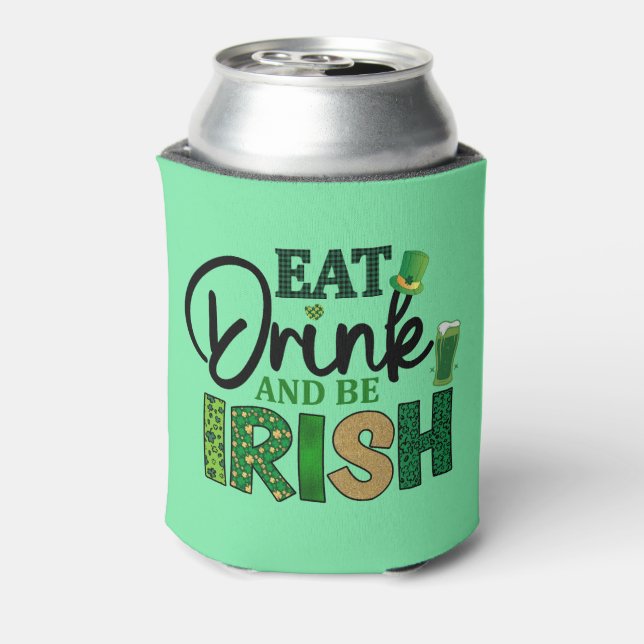 Personalised Beer Cooler - Eat Drink Be Irish (Can Back)