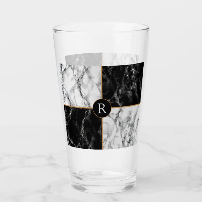 Personalised Beer Glass with Custom Letter (Front)