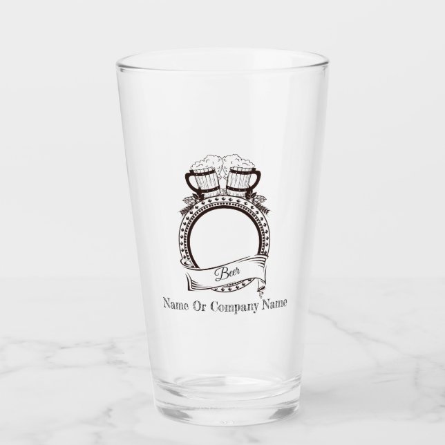 Personalised Beer Glass with Name (Front)