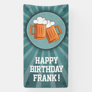 Personalised Beer Happy Birthday Banner